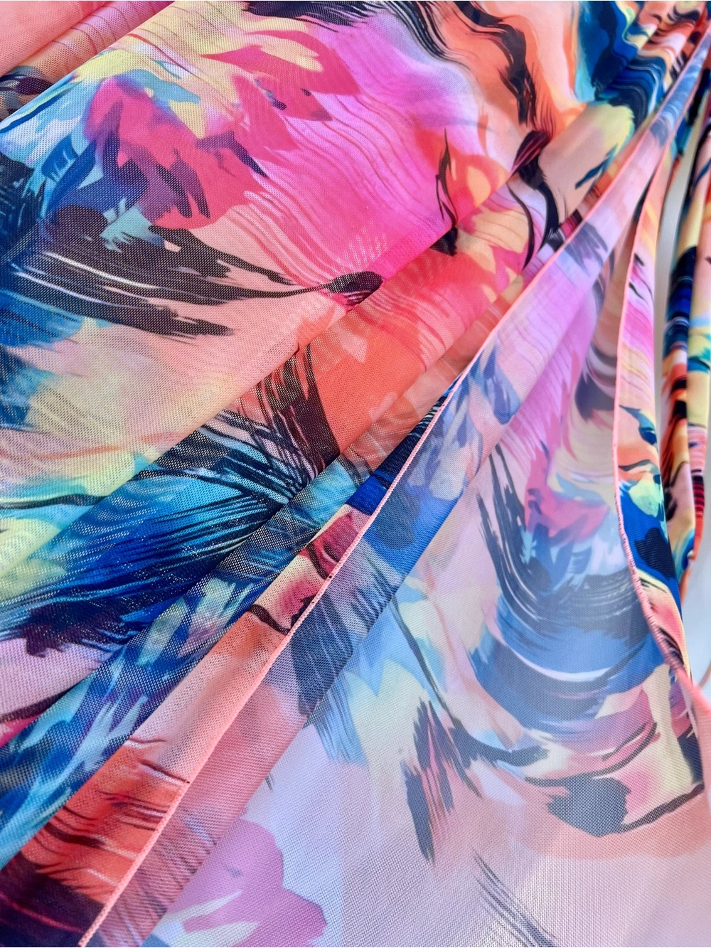 Vibrant Tropical Print Bikini Set with Cover-Up Skirt - Picture 6 of 13